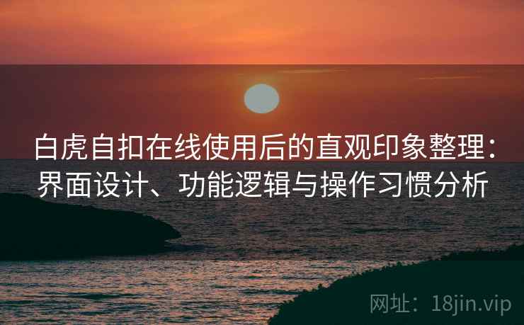 白虎自扣在线使用后的直观印象整理：界面设计、功能逻辑与操作习惯分析