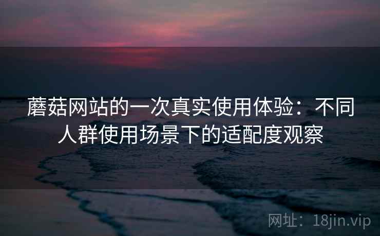 蘑菇网站的一次真实使用体验：不同人群使用场景下的适配度观察