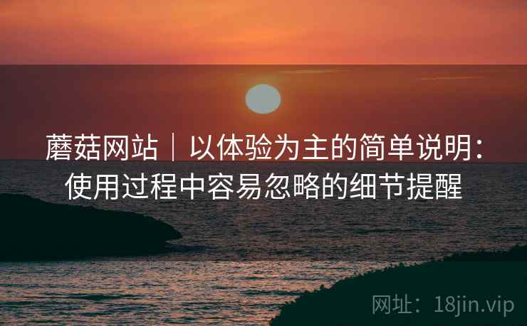 蘑菇网站｜以体验为主的简单说明：使用过程中容易忽略的细节提醒