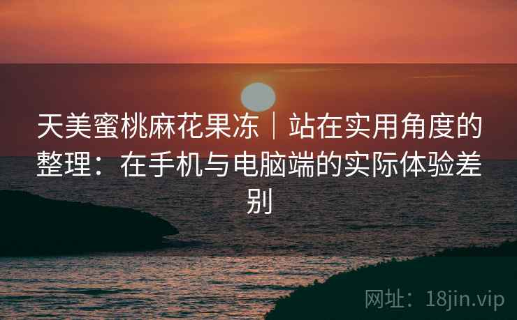 天美蜜桃麻花果冻｜站在实用角度的整理：在手机与电脑端的实际体验差别