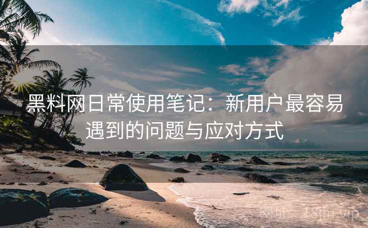 黑料网日常使用笔记：新用户最容易遇到的问题与应对方式