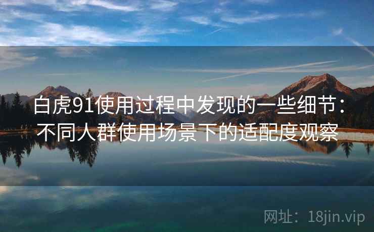 白虎91使用过程中发现的一些细节：不同人群使用场景下的适配度观察