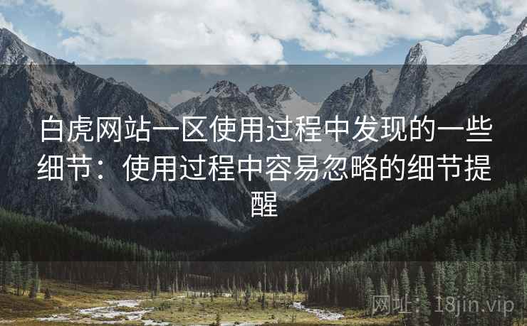 白虎网站一区使用过程中发现的一些细节：使用过程中容易忽略的细节提醒