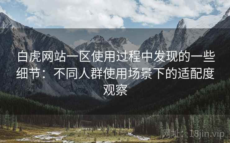 白虎网站一区使用过程中发现的一些细节：不同人群使用场景下的适配度观察